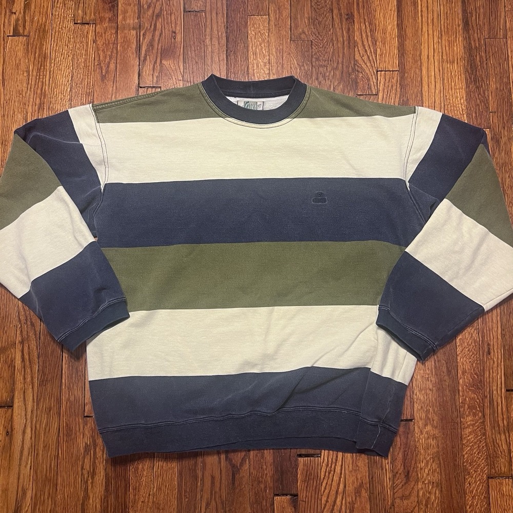 Guess American Tradition Sweater Vintage Men's Size Medium Striped Cotton Multi